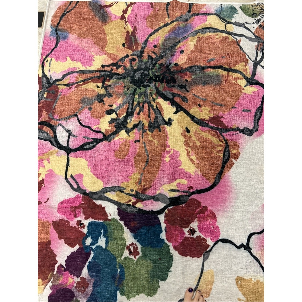 Ruggable Washable Rug + Pad – 5x7 Colorful Bold Floral - Picture 3 of 7